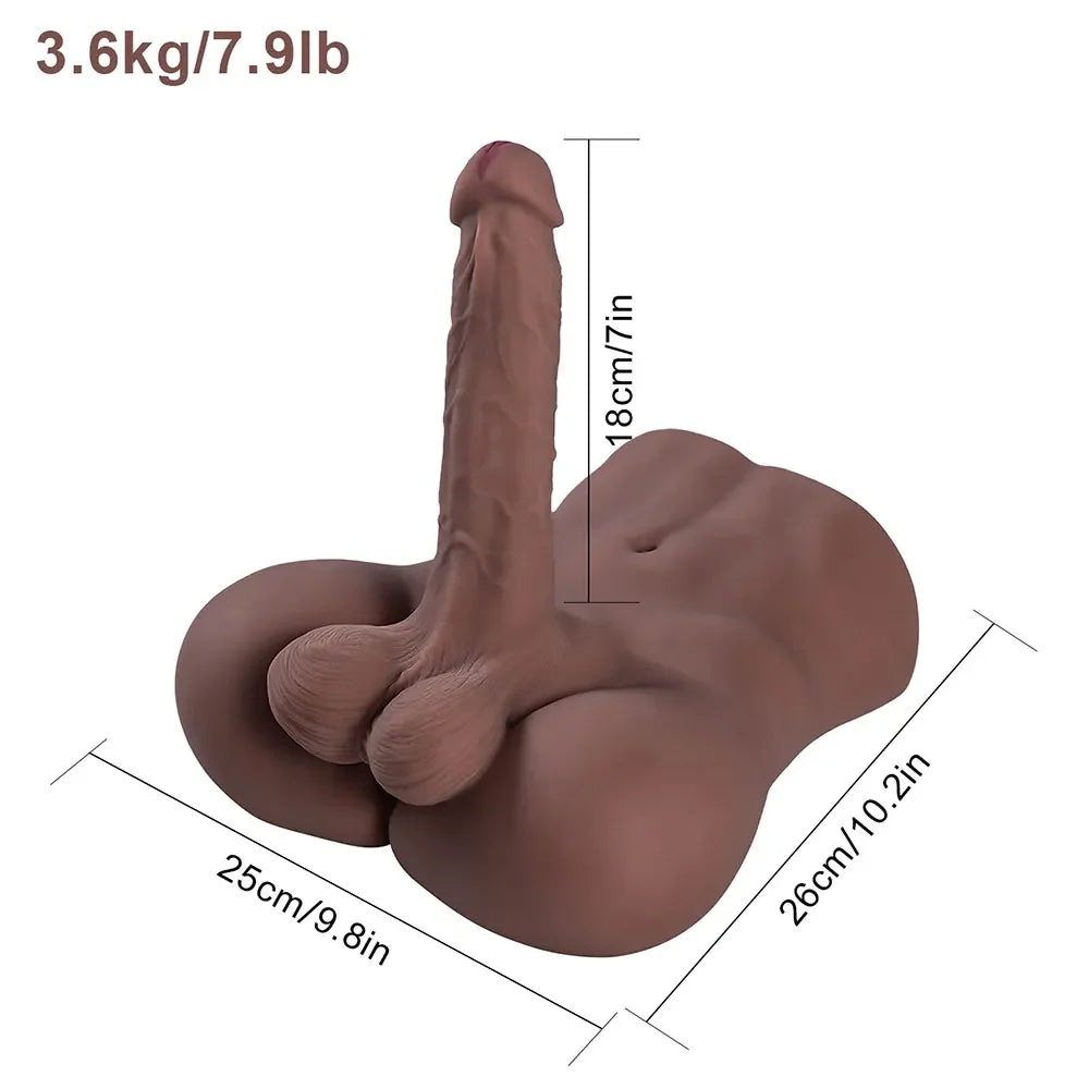 Jesse: 7.9LB Male Sex Torso with 7" Big Dildo