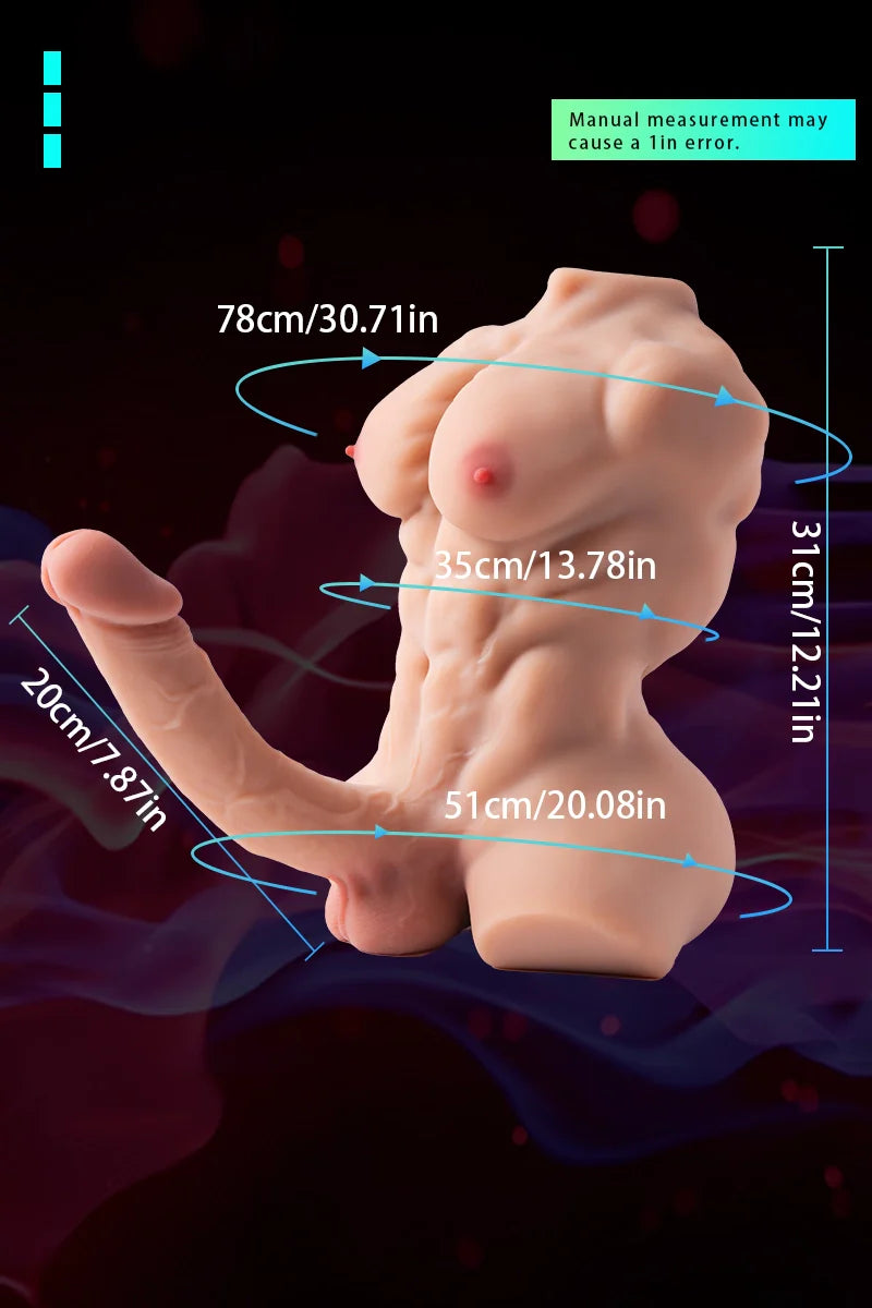 Terry: 8.37LB Male Sex Dolls with Realistic 7.87″ Big Dildo