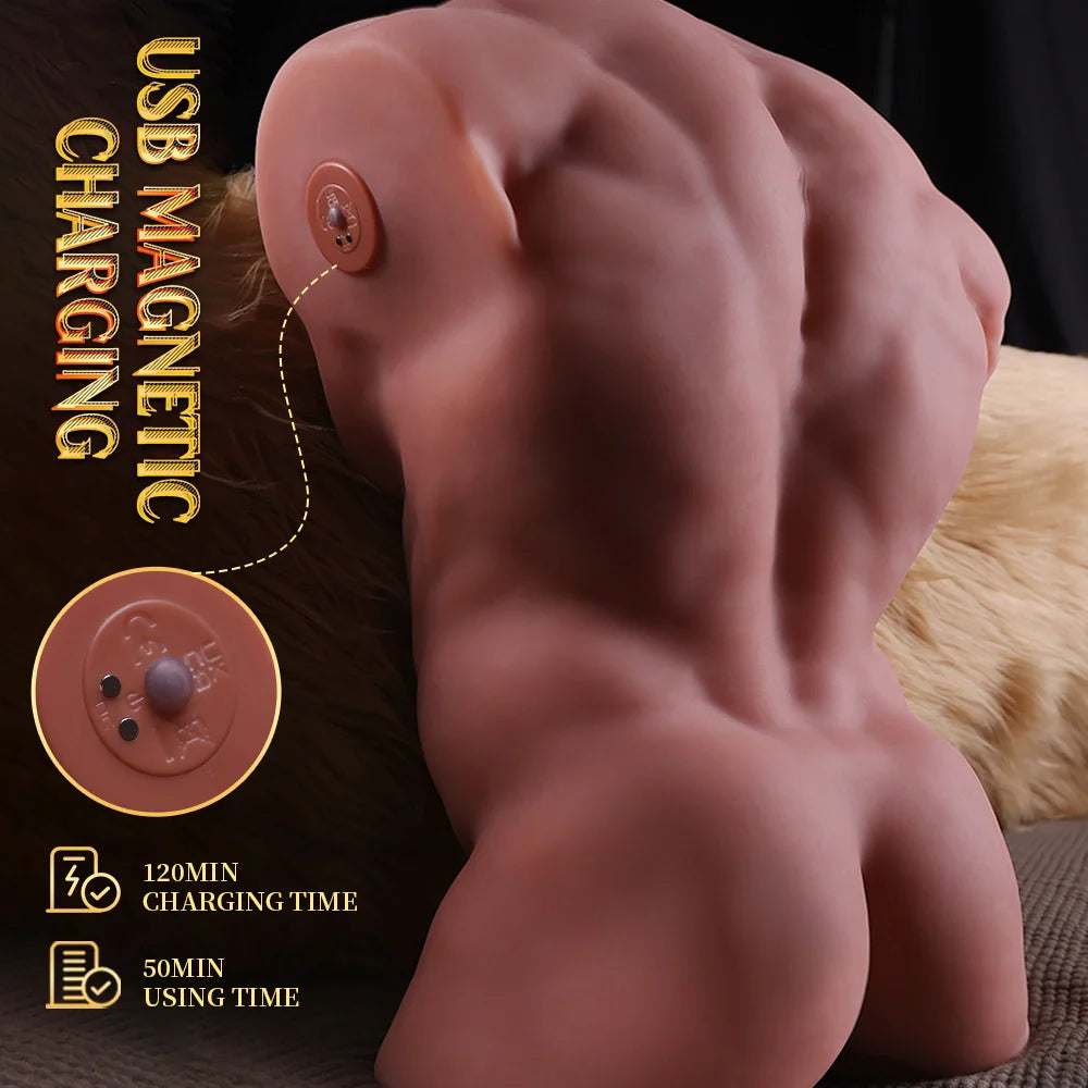 Allen: 26LB App-Control Male Sex Doll with Replaceable Vibrating & Thrusting Dildo