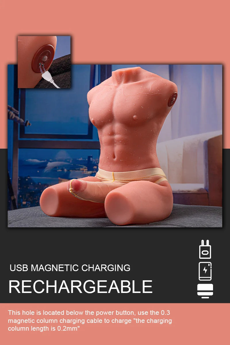 Chris: 17.63LB Male Sex Doll with Thrusting & Vibrating Dildo