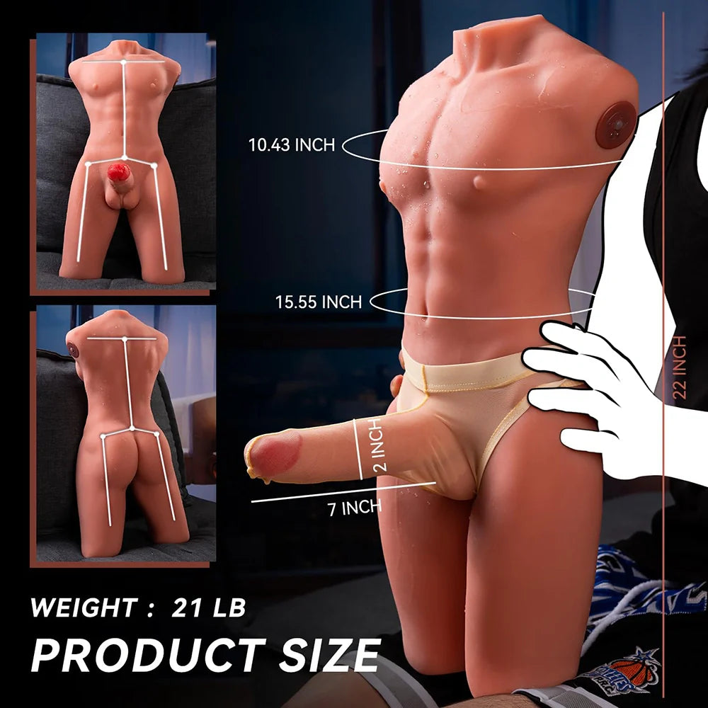 Chris: 21LB Male Sex Doll with Thrusting & Vibrating Dildo