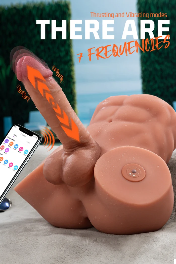 Gretel: 14.31LB Male Sex Doll Torso with 7.48'' Thrusting & Vibrating Dildo