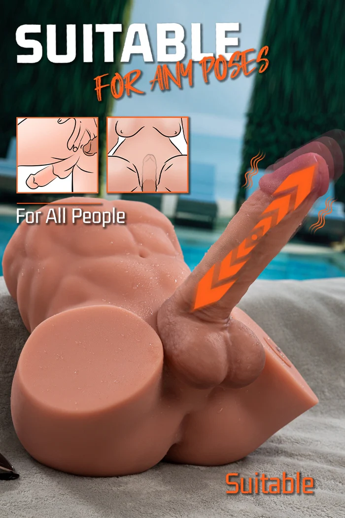 Gretel: 14.31LB Male Sex Doll Torso with 7.48'' Thrusting & Vibrating Dildo